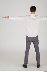 Whole Body Man T poses White Slim Standing Street photo references